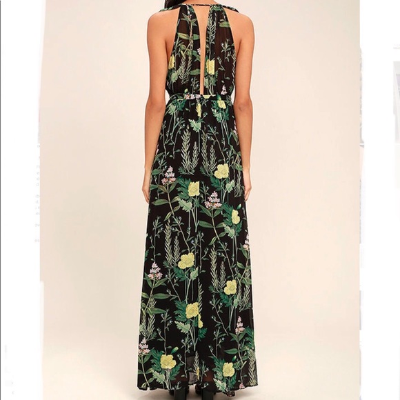 Lulus Leaf Your Mark Black Floral Print Maxi Dress - Picture 4 of 9